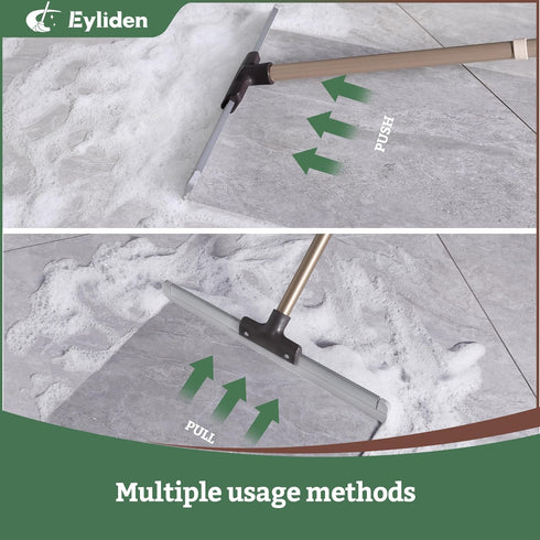 Eyliden Floor Squeegee Scrubber, Soft Floor and Window Squeegee with Telescopic Handle, Household Light Weight Floor Scrub Broom for Bathroom Shower Glass Kitchen Tile Marble, Water Foam Remove by Eyliden