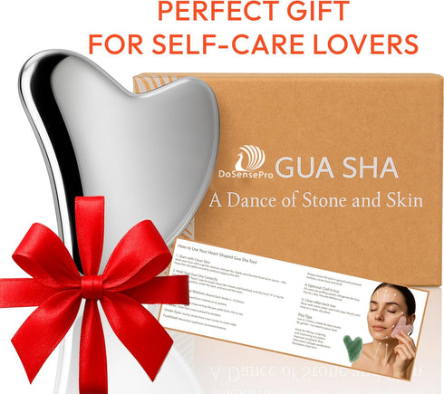 Stainless Steel Gua Sha Tool for Face & Neck Facial Massage Tool for Lymphatic Drainage, Depuffing, Jawline Sculpting