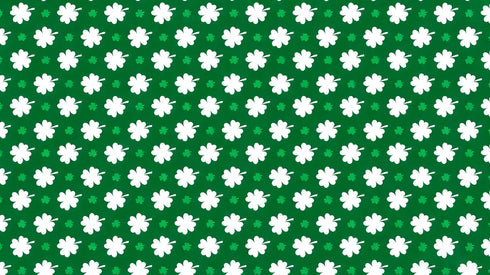 ZRLABL 30x394 Inches, St. Patrick's Day Wrapping Paper Roll, Green and White Clover Pattern, Premium Paper, Reversible