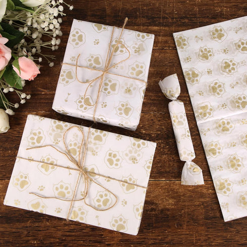 30pcs Cat Paw Print Tissue Paper, 13.8x19.7in Cute Gift Wrap Paper for Wedding Birthday Party Supplies
