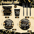 240 Pcs 70th Birthday Decorations Birthday Party Tableware Include Birthday Plates and Napkins 9oz Cups Cutlery Black Gold Birthday Party Supplies Dinnerware Serve 30 Guests for Men Women