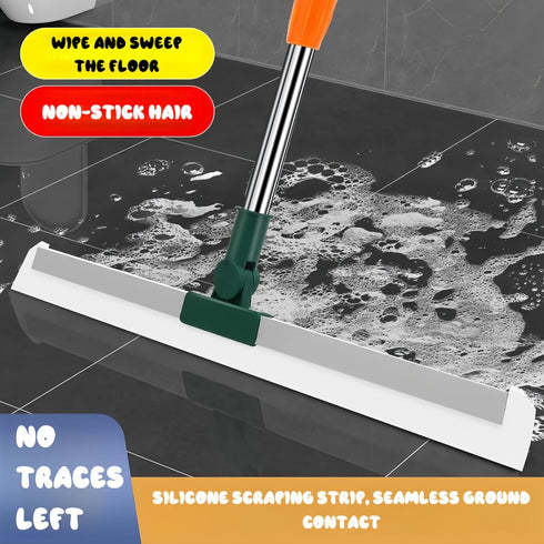 Multi-Surface Squeegee for Floor, Pet Hair Removal Broom with Silicone Bristles, Adjustable Floor Wiper & Scrubber