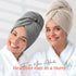 YFONG 2 Pack Microfiber Hair Towel Wrap - Super Absorbent Quick Dry Hair Turban for All Hair Styles, Large Towel