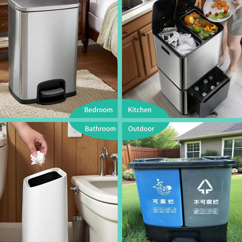 Putanfoxun 13 Bags,13+ (100) Tear-Free Trash Bags Gallon,Black Drawstring Kitchen Garbage Gallon Tall Kitchen Trash Bag