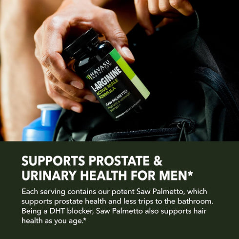 L Arginine Saw Palmetto for Men Prostate Supplement - Nitric Oxide (NO) & Prostate Support Supplement for Ultimate Male