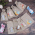 CCINEE 36PCS Easter Burlap Bags with Drawstring, Bunny Jute Goody Bags for Kids Party Favor Supply