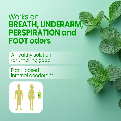 Original Chlorophyll Deodorizing Supplement for Full Body Freshness - 50 Tabs, Aluminum-Free