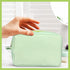 Sanwuta 3 Pack Seersucker Makeup Bag, Cute Stripe Cosmetic Pouch Gifts for Women and Girls (Pink, Blue, Green)