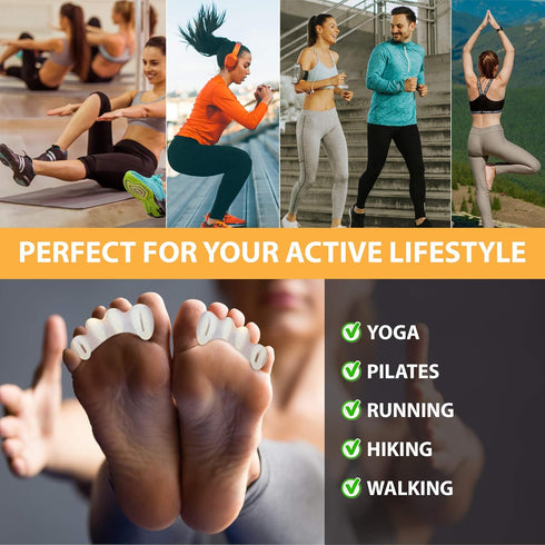 Soft Toe Spacers for Beginners, Toe Separators for Alignment, Silicone Bunion Corrector for Women Big Toe