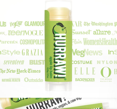 Hurraw! Apple Lip Balm, Organic, Certified Vegan, Cruelty Free, Non-GMO, 100% Natural Ingredients