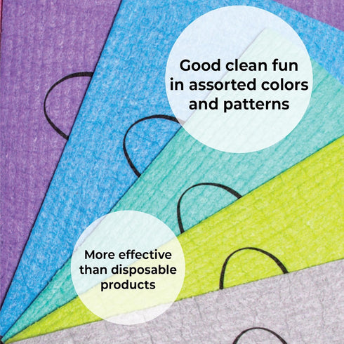 Skoy Cloth, 4-pack Swedish Dishcloths for Kitchen Use, Reusable Cleaning Cloths, White