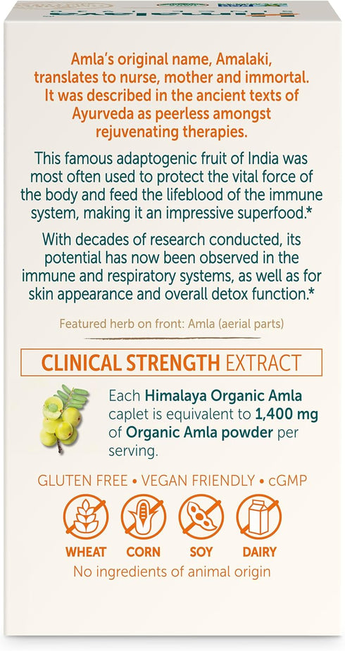 Himalaya Organic Amla/Amalaki, 600 mg, 60 Caplets, Active Immune Support, 2 Month Supply, 2 Pack