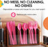 Heavy Duty Disposable Cerise Plastic Spoons, 50 Pcs - Cerise Disposable Cutlery
