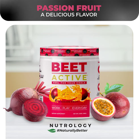 Beet Active Natural Pre-Workout Powder, Vegan Pre Workout, Passion Fruit Flavor, 30 Servings, Supports Energy &