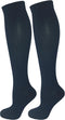 2 Pair Ladies Compression Socks, Navy Blue, Moderate/Medium Compression 15-20 mmHg, Knee-High