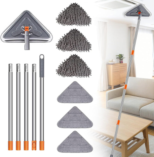 Long Handle Wall Mop 85 Inch, Ceiling Duster Extension Pole 39" to 85", 360° Rotatable Cleaning Tool