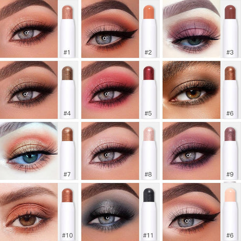 Cream Eye-Shadow Stick, Waterproof Cream Eyeshadow Pen, Rotatable Creamy Eye Shadow Pencil Crayon, Matte and Shimmer