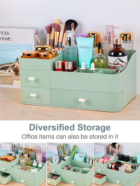 ONXE Makeup Organizer with Drawers, Large Capacity Countertop Organizer for Vanity, Bathroom and Bedroom Desk Cosmetics