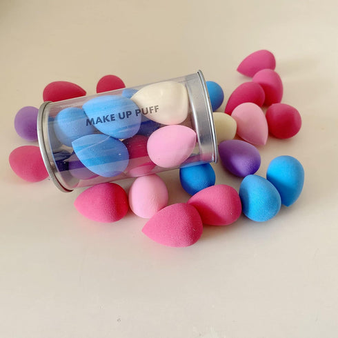 Mini Makeup Sponge Multi-colored Set, 10 Pcs Small Beauty Blender for Foundation, Powder, and Concealer