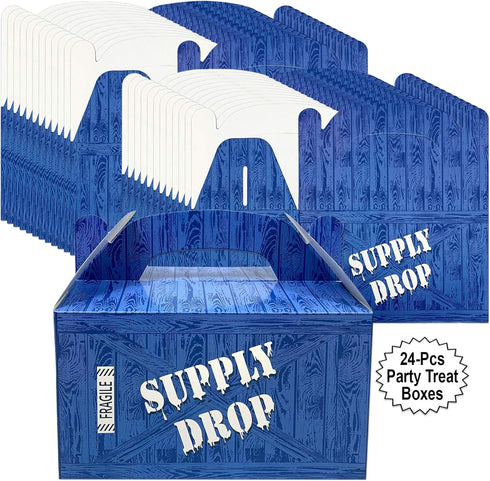 AnapoliZ Supply Drop Favor Box, 24 Count Party Treat Boxes for Battle Gamers Goodie Loot Drop Box