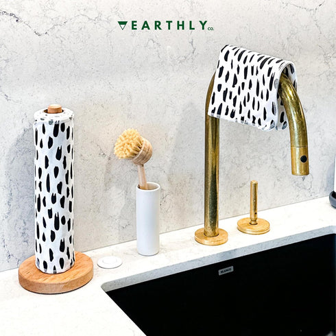 Reusable Paper Towels - 10 PACK - Washable Cotton Cloth Paper Towels - Paperless Napkins - Absorbent Long Lasting Zero