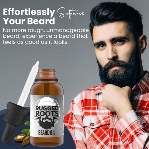 Honest Premium Beard Oil - Rugged Roots Beard Care for Dry Itchy Beard, All Natural Jojoba, Argan, Grape Seed