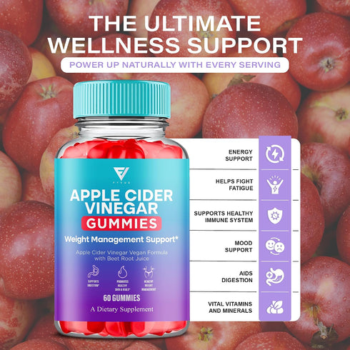 Gummies Gummies (2 Pack 120 Gummies) Apple Cider Vinegar Supplement Daily Digestive Health & Gut Wellness Support