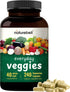 Fruit and Veggies Supplement - 120 Day Supply, 480 Vegetarian Capsules with 40 Whole Fruits & Veggies Blend