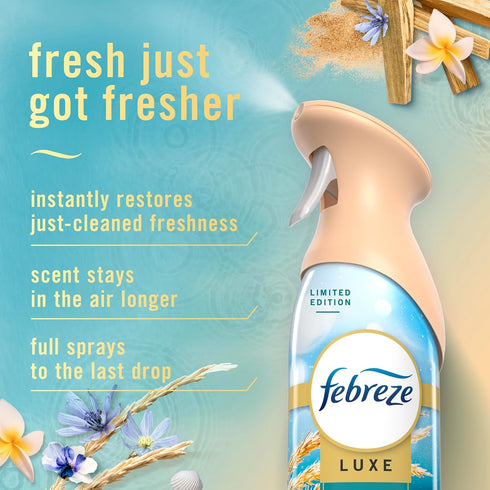 Summer Pack, 8.1oz (Pack 3) Febreze Air Mist, Air Freshener, Odor Fighting Room Spray, Deodorizer for Home Bathroom