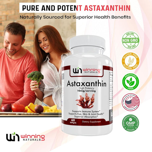 Astaxanthin 10 mg Softgels, 60 Count - Pack of 1