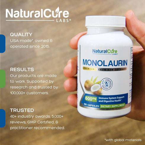 Premium Monolaurin 600mg - 100 Capsules