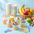 Jingmore 240 Set 4oz Ice Cream Paper Cups with Lids and Spoons, Disposable Sundae Bowls, Dessert Cups for Birthday
