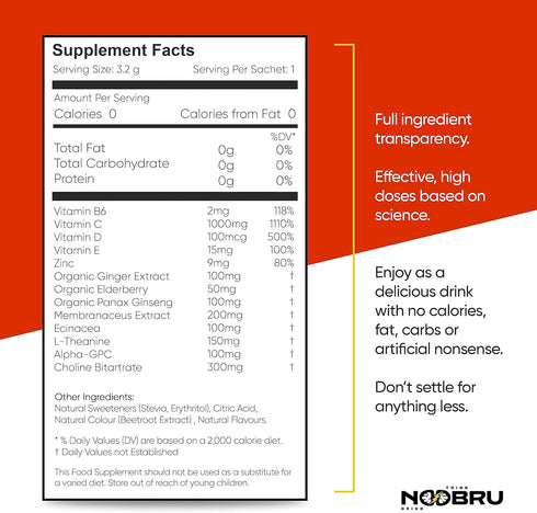 Noobru Shield with Vitamin C Powder and Ginger - Immune System Booster for Perfect Health, Vitamins Blend for Your