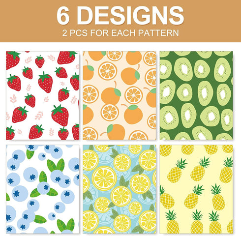 JarThenaAMCS 12 Sheet Fruit Wrapping Paper | 19.7 x 27.6 Inch | Strawberry Lemon Pineapple Gift Wrap Bulk