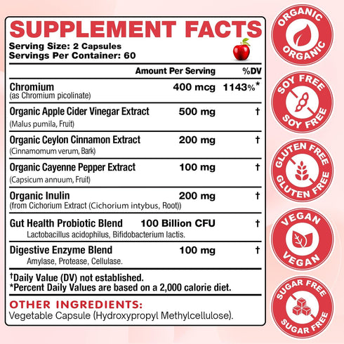 Yerhove Immune, 120 Apple Cider Vinegar Capsules with Mother, ACV Pills Supplements with Organic Cayenne Pepper