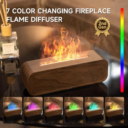 Humidifier,7 TMEHM Sound Reactive Flame Air Diffuser Colors Aromatherapy Essential Oil Diffuser,Ultrasonic Aroma