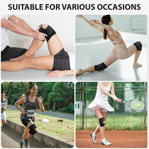 Knee Brace with Side Stabilizers for Meniscus Tear, Adjustable Knee Wrap for Pain Relief, Breathable Compression Knee