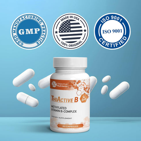 ThiActive B Methylated B-Complex - No Fillers or Flow Agents, 60 Count