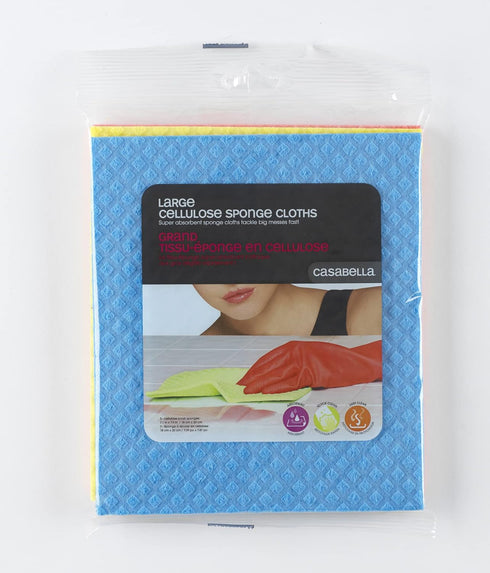 Set 3 8 7-Inch, Casabella Cellulose Sponge Cloths of All-Purpose Reusable Cleaning Wipes, x Assorted Colors
