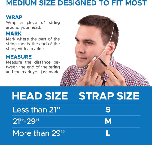 Chin Strap for Sleeping - Anti Snoring Device for Men and Women, Double Airflow Jaw Strap, Medium for CPAP Users