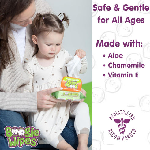 Saline Nose Wipes by Boogie for Baby & Kids, Face, Hand & Body, 45 Count (Pack of 1)