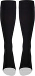 NuVein Medical Compression Stockings, 20-30 mmHg Support for Women & Men, Knee Length, Open Toe, Black, 3X-Large