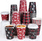 Hauwellter 100 Set Christmas Disposable Coffee Cups with Lids 12oz, Bulk Red and