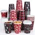 Hauwellter 100 Set Christmas Disposable Coffee Cups with Lids 12oz, Bulk Red and