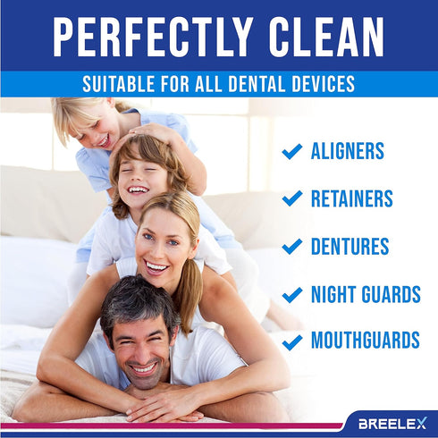 Denture Cleaning Tablets - Retainer Cleaner Tablets for Aligner, Mouth & Night Guard - 240 Tablets Total, FSA HSA