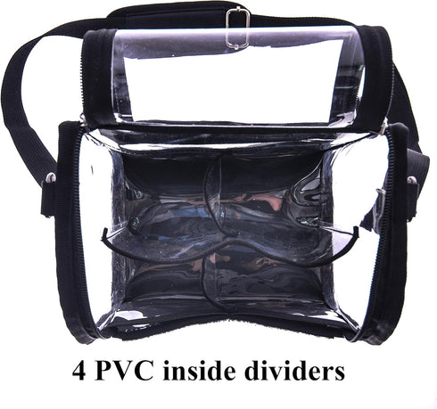 Trave Medium Makeup Brush Buddy - Cosmetic Kits Storage Organizer Bag with 4 Dividers & Shoulder Straps