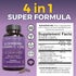 Viva Naturals 4-in-1 Daily Immune Support Supplement, 120 Capsules - 1000mg Sambucus Black Elderberry, Zinc, Vitamin C