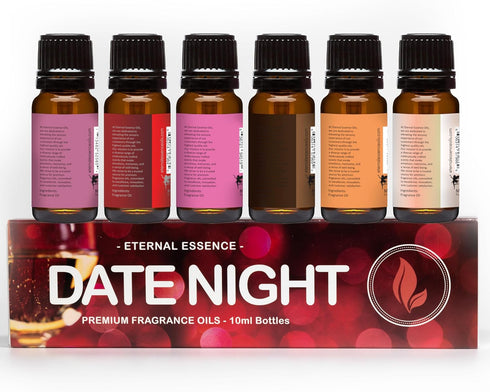 Set 6 10ML Eternal Essence Oils Date Night of Premium Fragrance Oils - Includes PS I Love You, Amber Romance, Secret