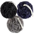 MainBasics Bath Shower Loofah Sponge Pouf, Body Scrubber Exfoliator Body Wash Sponge (Set of 3, Black Ice)