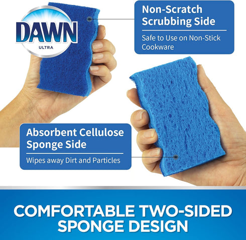 Dawn Non-Scratch Kitchen Dish Sponges, Blue (Pack of 9)